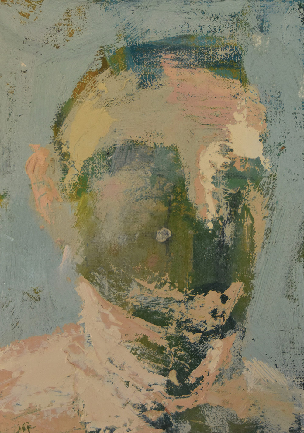 Mehr Aazin Rezaie - Self Portrait -Oil color on canvas - 21x15cm - 2014